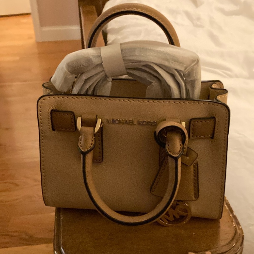 Michael Kors Tan Mini Bag with Signature Design
